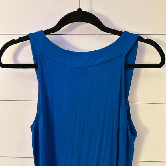 NWT M BOSTON PROPER Blue Rhinestone pleated lightweight woman tank top coastal - Picture 10 of 12